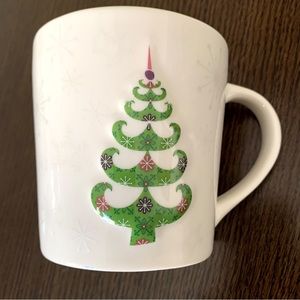 Starbucks Holiday 2006 Ceramic Coffee Mug 3D Christmas Tree Snowflakes